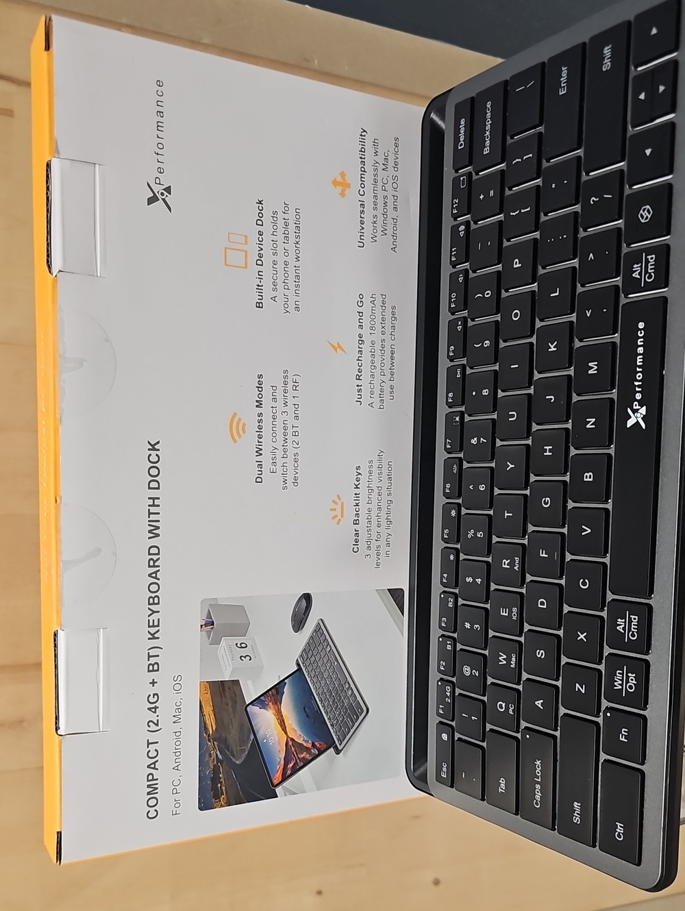 Compact 2.4G + BT Wireless Keyboard - Black